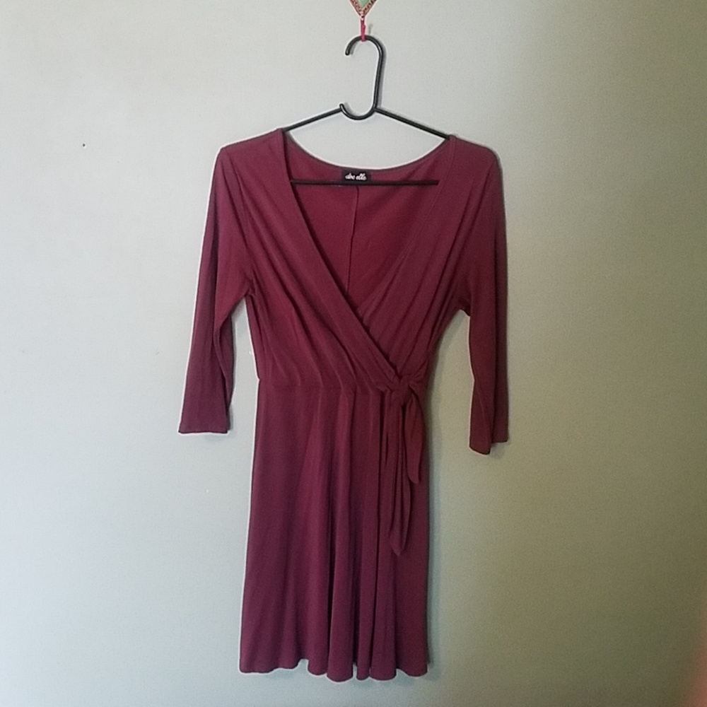 Maroon wrap around dress